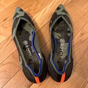Rothy's Camouflage Flats with Orange Accent
